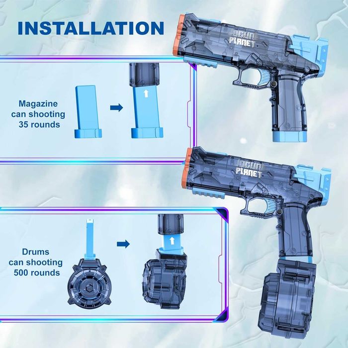 pistol cu apa electric - gloante apa - rosu