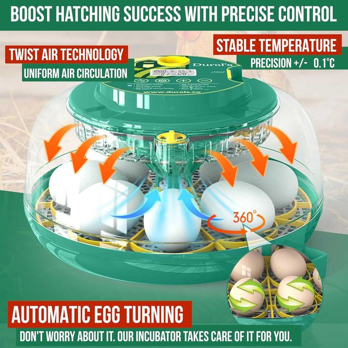 Incubator automat Dural DX5 pentru 18 oua cu control umiditate