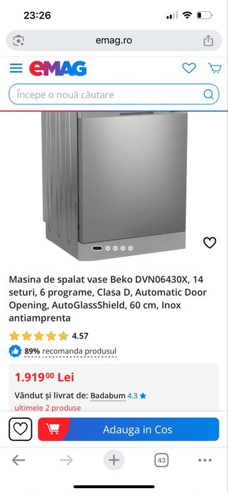Vând masina de spalat vase