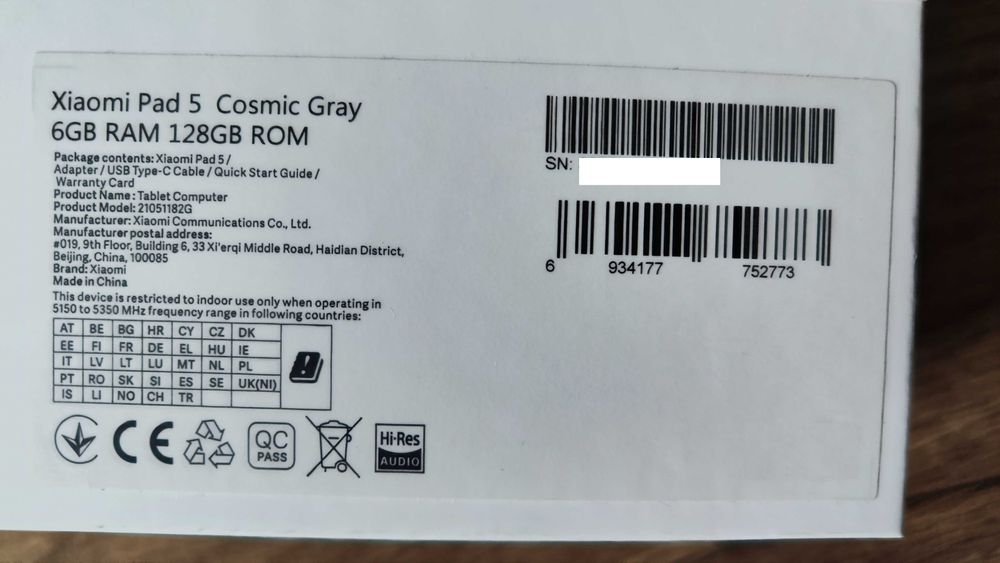 Продавам таблет XIAOMI Pad 5 11" inch 6 RAM 128 ROM