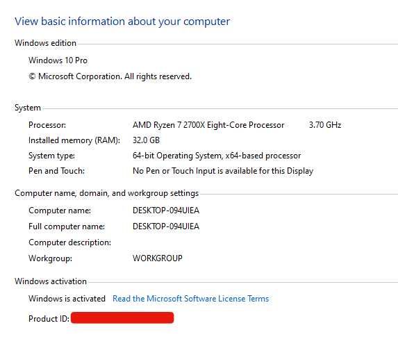 Vand PC AMD Ryzen 7 2700x 3.7Ghz 32GB ram windows 10