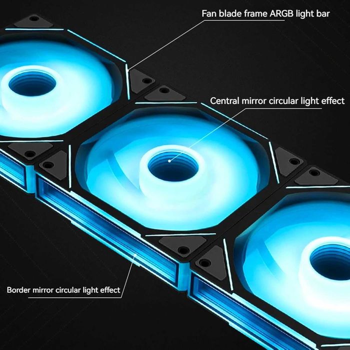 Set 3 ventilatoare TZMRIT Interstellar V1 120mm RGB ARGB PC Fan