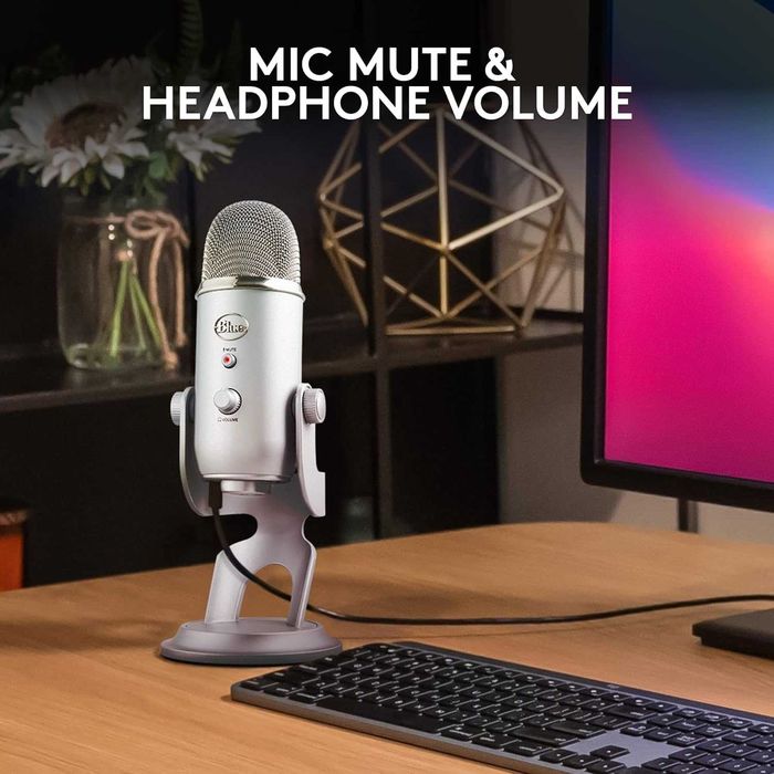 Blue Yeti USB микрофон Silver за стрийминг и подкаст
