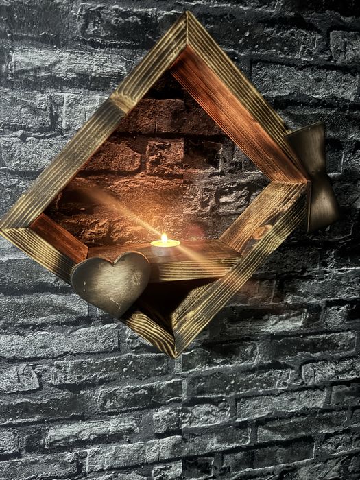 suport din lemn pentru lumnari