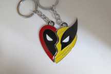brelocuri Wolverine and deadpool in forma de inimă