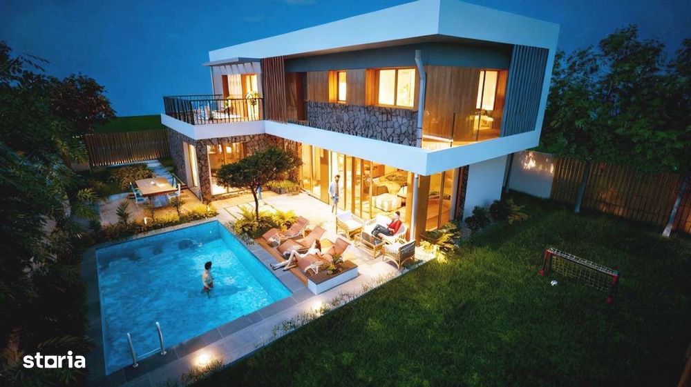 Vila Exclusiva cu PIscina si Gradina.Ansamblu Premium Certificat NZEB