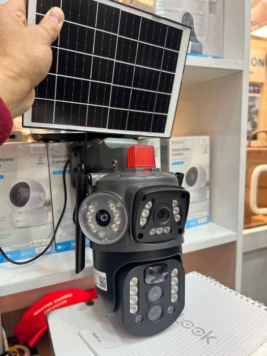 Quyow panelli 4G sim kartali 3 ta ko'zli kamera