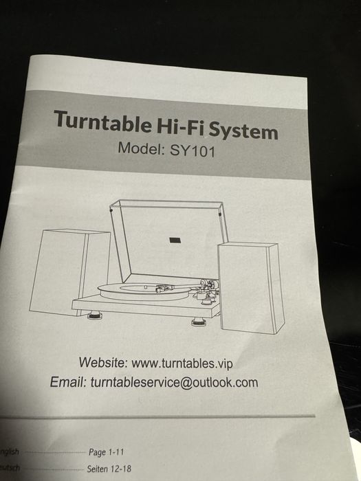 Pick-up SY 101 turntable hi-fi system