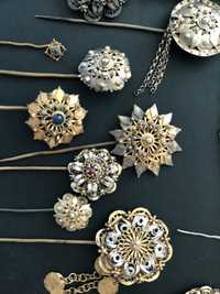 Сребърни накити с позлата-царски игли