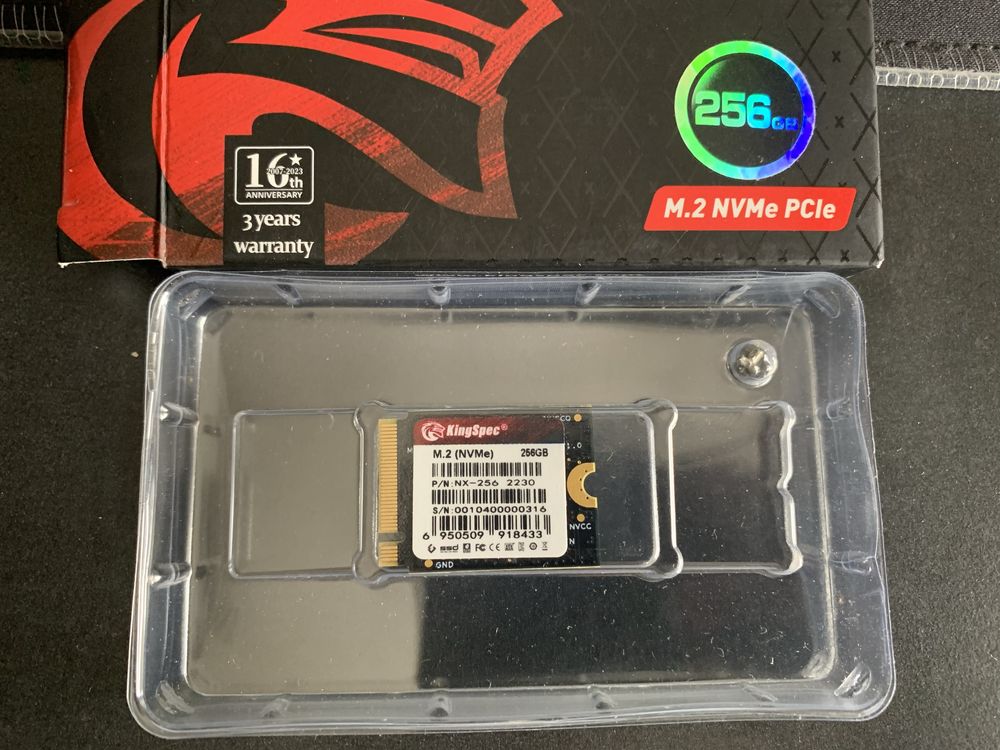 KingSpec 256GB M.2 NVMe 2230 SSD,Gen3x4 3500 MB/s,intern PCIe 3.0