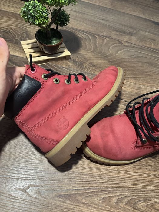 Ghete Timberland 6 Inch Premium Nubuck Red Waterproof