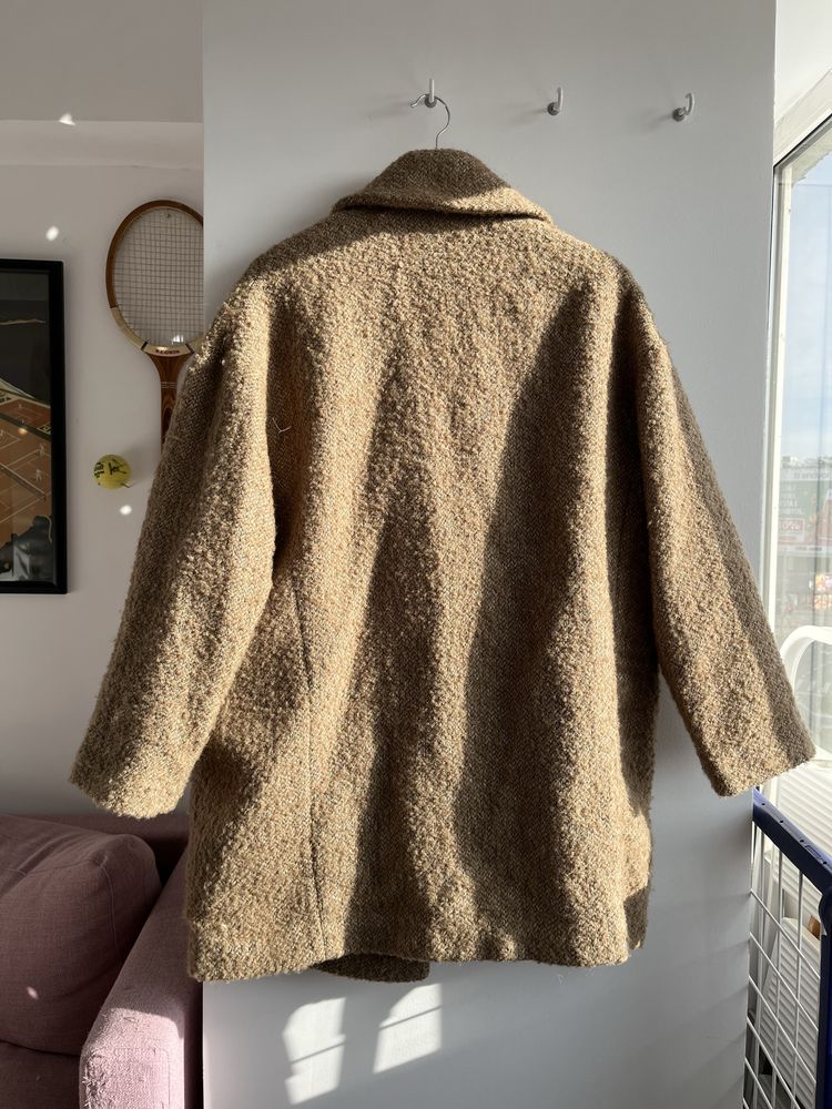 Palton lana dama (30%) oversized Mango, marime M