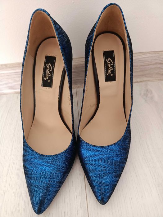 Pantofi de damă Guban din piele naturală NOI 36 blu electric