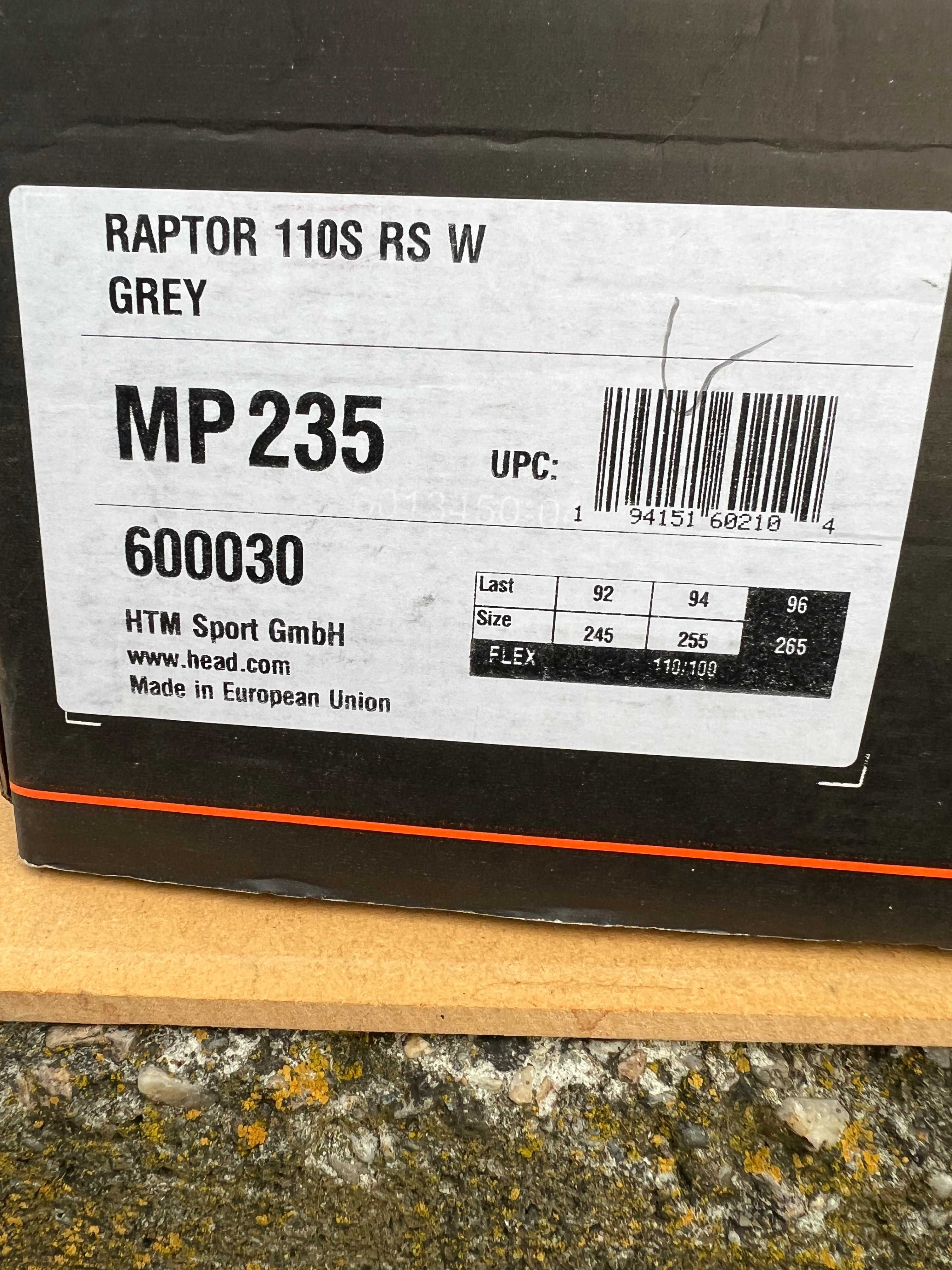 clapari noi head raptor 110s rs w grey mondo 23,5 europa 37,5