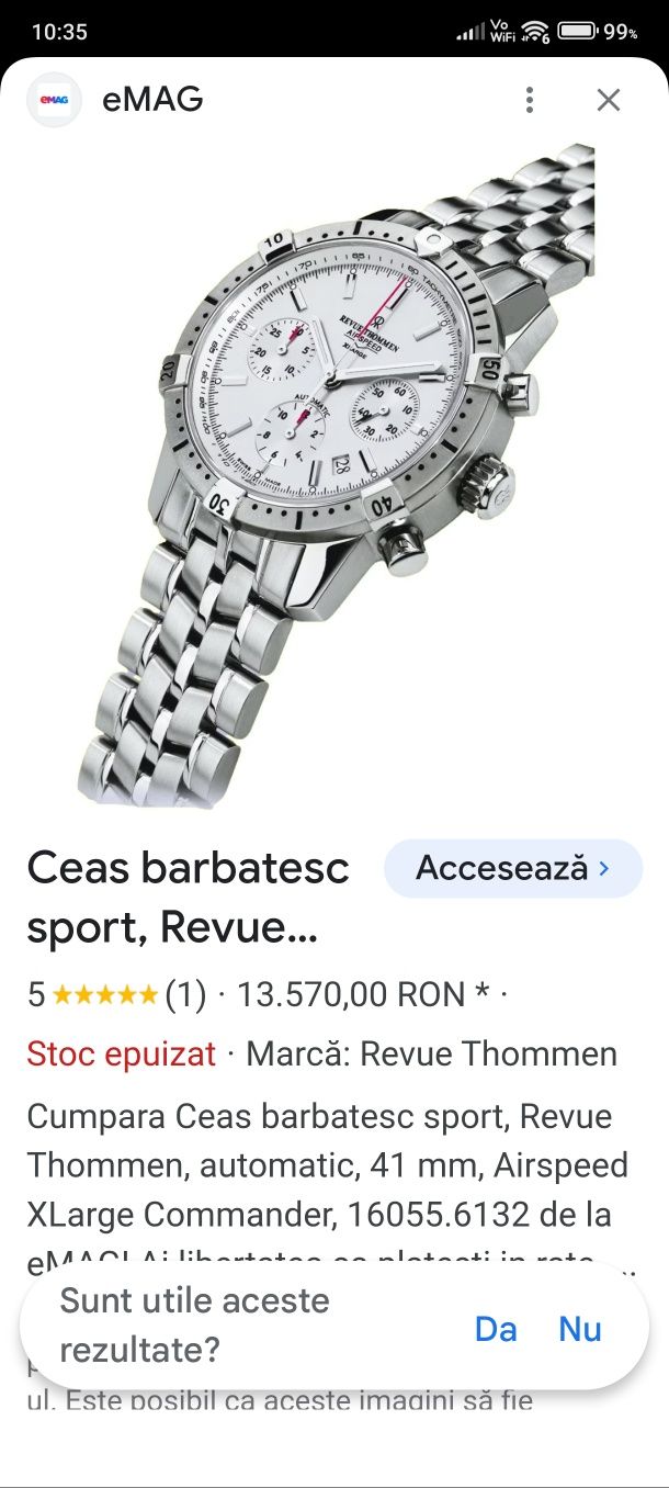 Ceas Revue Thommen Airspeed X Large Automatic Chronoghaph 41 mm