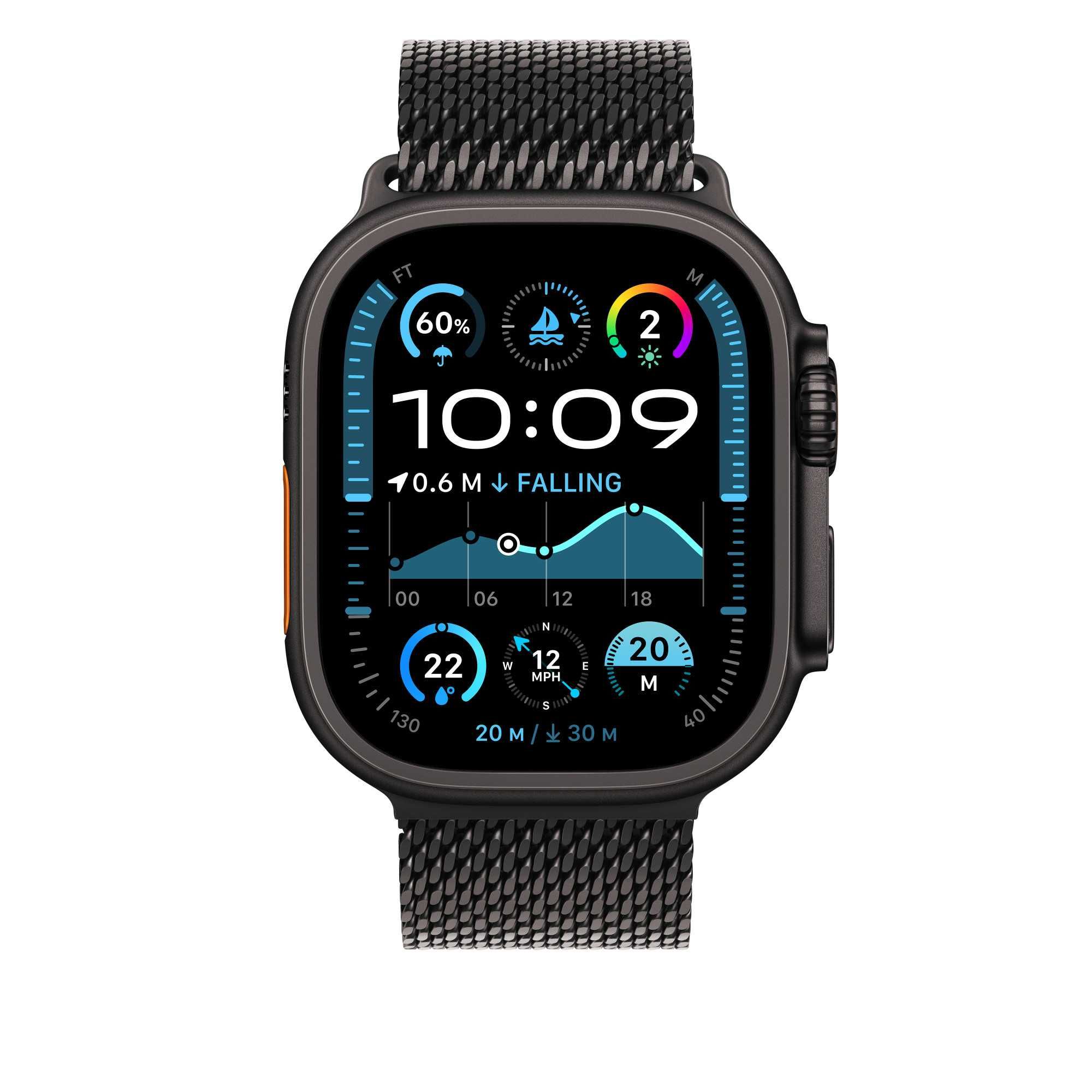 Оригинална Apple Watch Strap -49mm Black Titanium Milanese Loop -Large