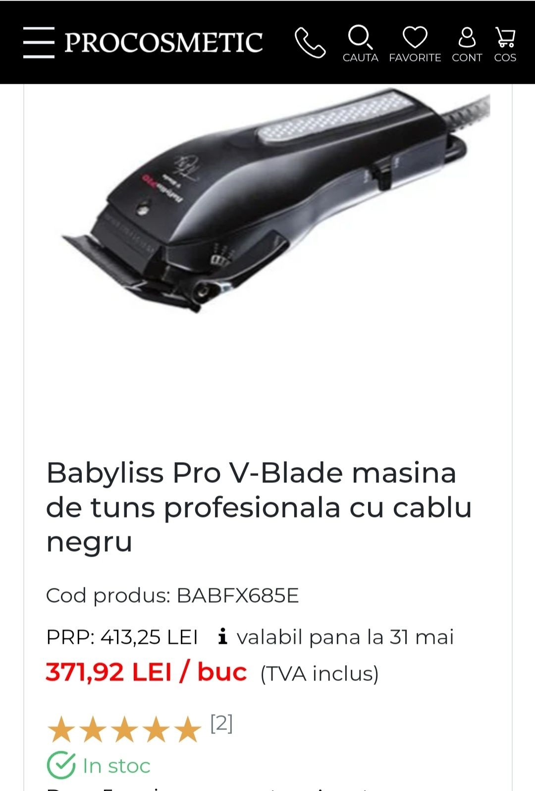 Masina de tuns BaByliss Pro