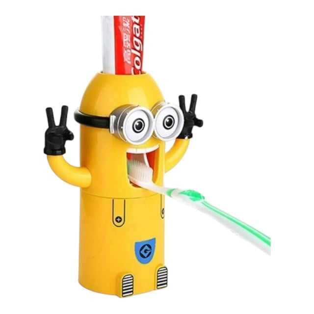 Suport 3 in 1 periute,pasta de dinti si dozator pasta de dinti Minions