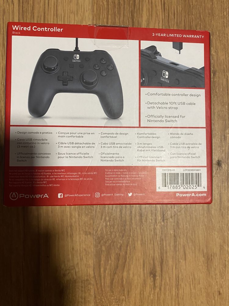 Controler cu fir PowerA pentru Nintendo Switch - Negru Original,nou