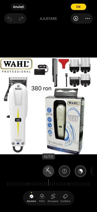 Mașini tuns noi . Prețul afișat pe fiecare