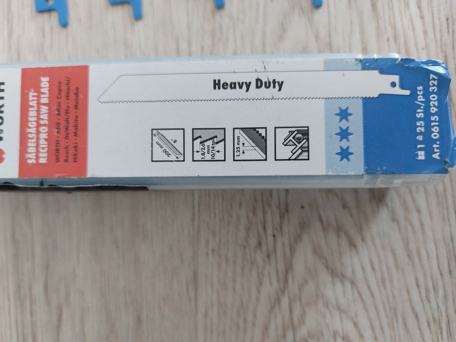 Set 6 panze fierastrau sabie wurth pentru metal, 20 cm, heavy duty