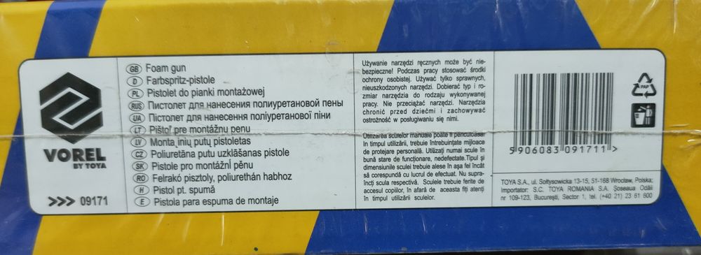 pistol spuma poliuretanica VOREL -SIGILAT
