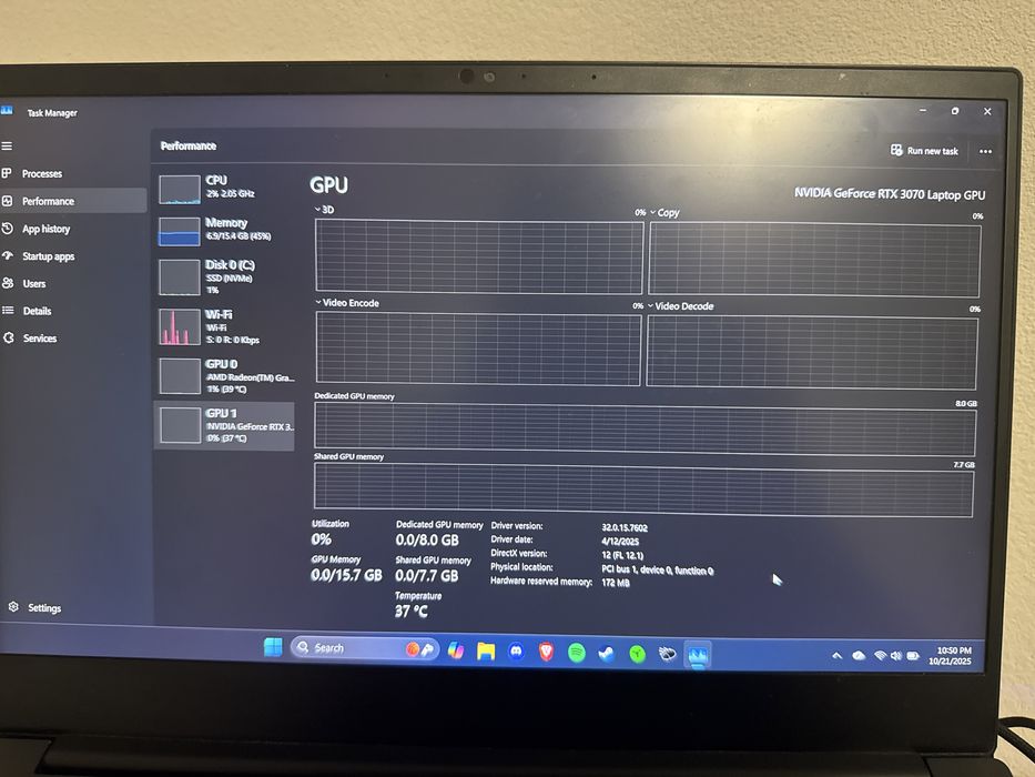Laptop Gaming Razer blade rtx 3070