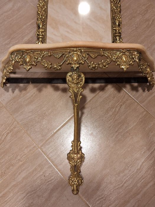 Конзола и огледало от плътен месинг