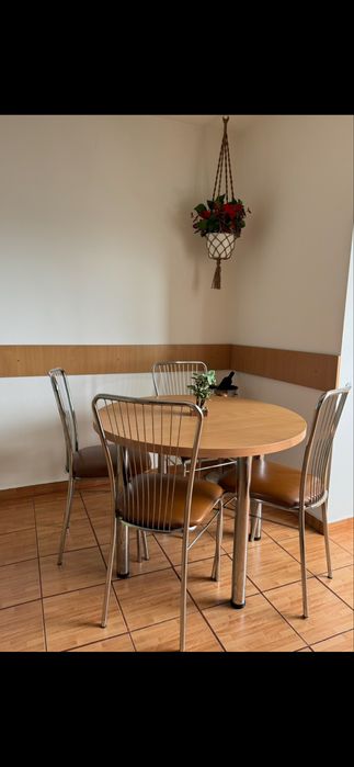 Masa & 4 scaune inox