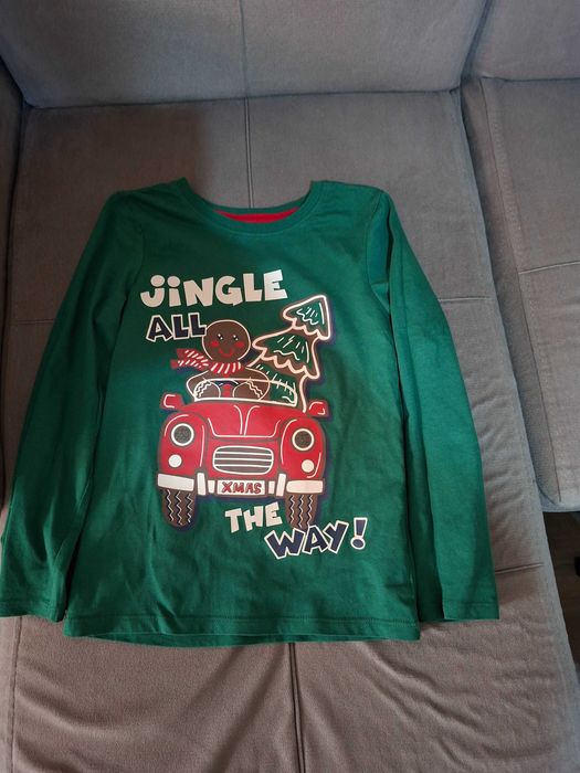 Детски лот памучни блузки 7бр плюс дънки с ластик 128 размер