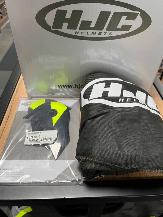 Отваряема ендуро Мото каска HJC C80  Black Fluo S 55-56см, очила