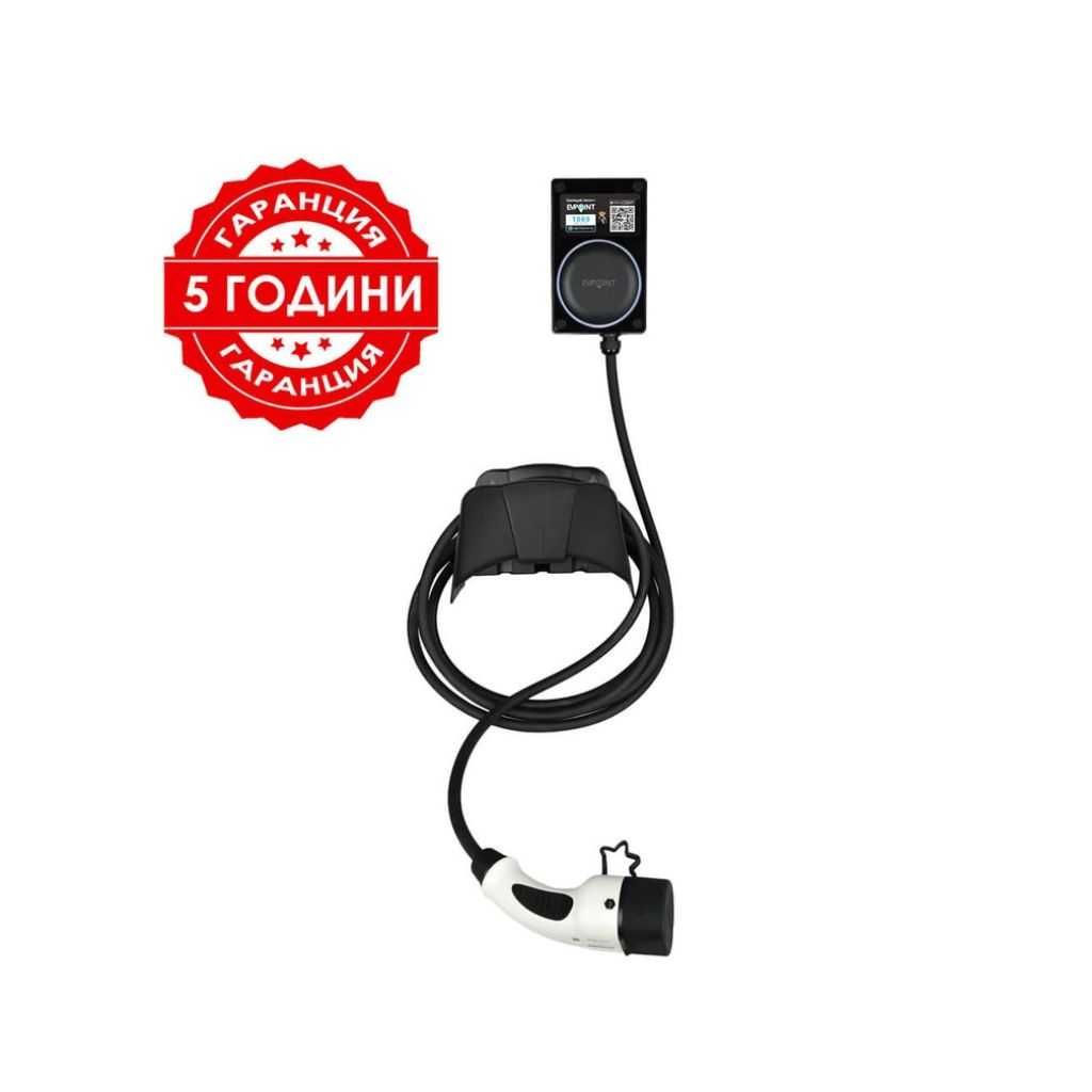 Зарядна станция EVPoint EV7 | 5м кабел Тип2 | 7.4 kW AC | черен цвят