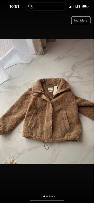 Jacheta teddy cu eticheta