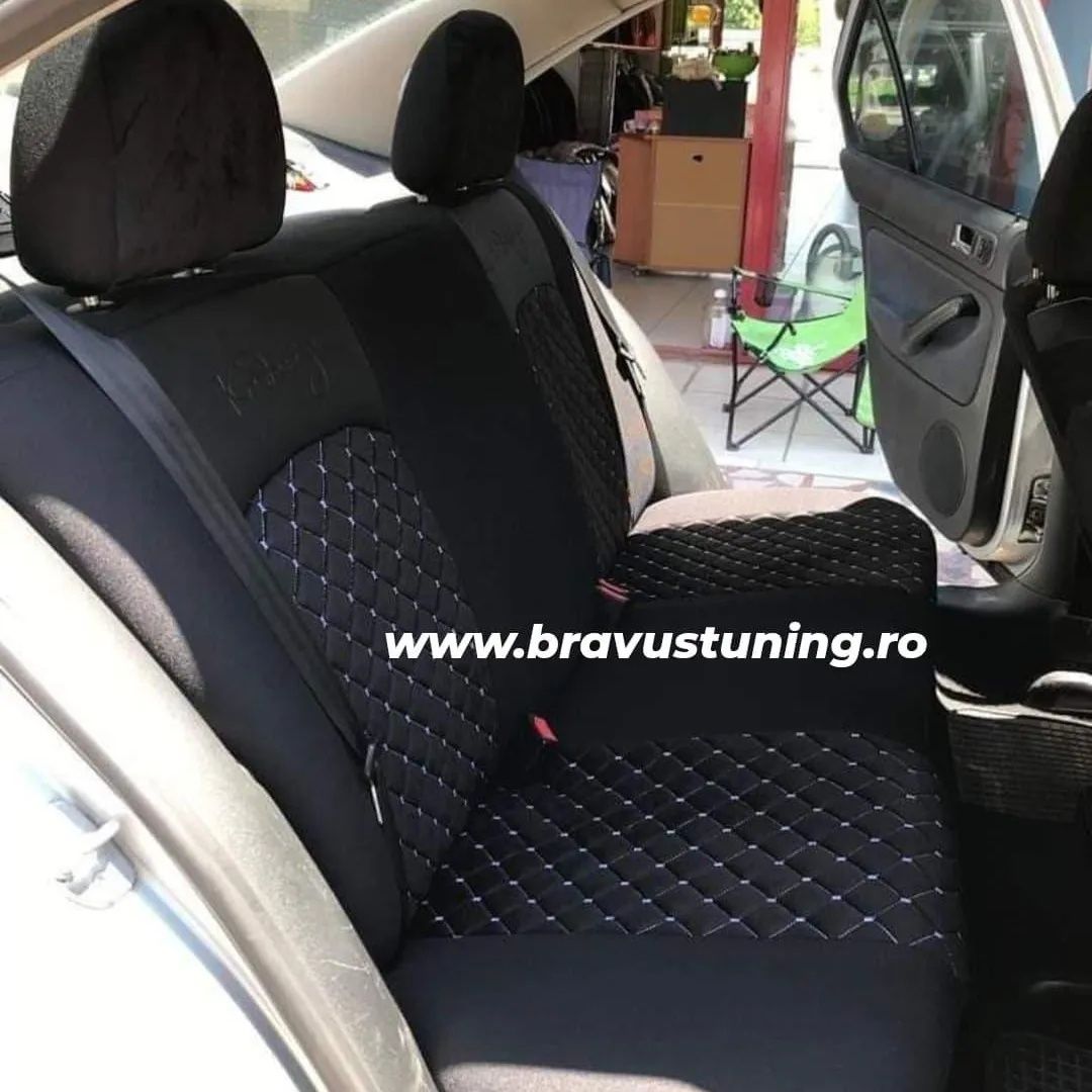 Huse scaun auto LUX Material tip ALCANTARA+Piele Ecologica set complet
