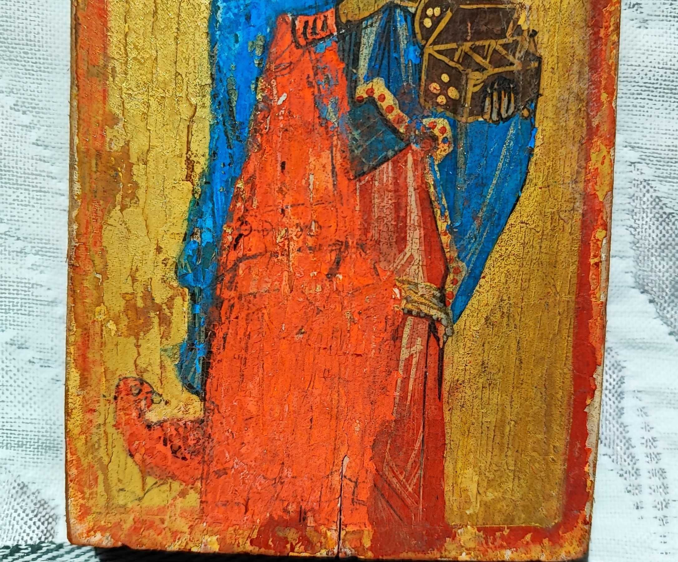 Стара Ръчнo Рисувана Икoна Свети Трифoн