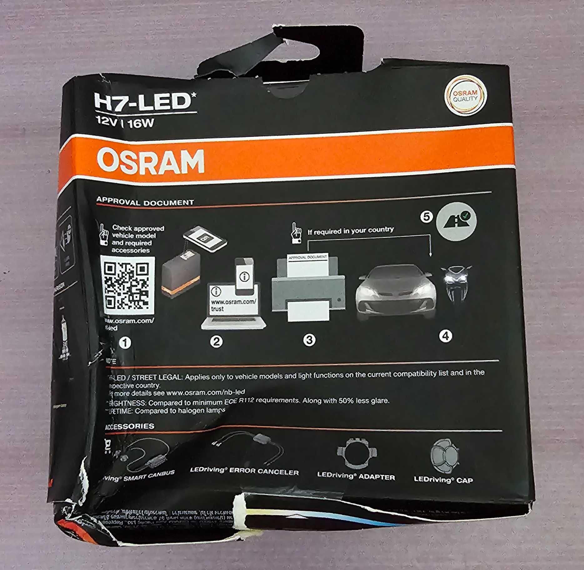 Vând set becuri H7 LED  OSRAM