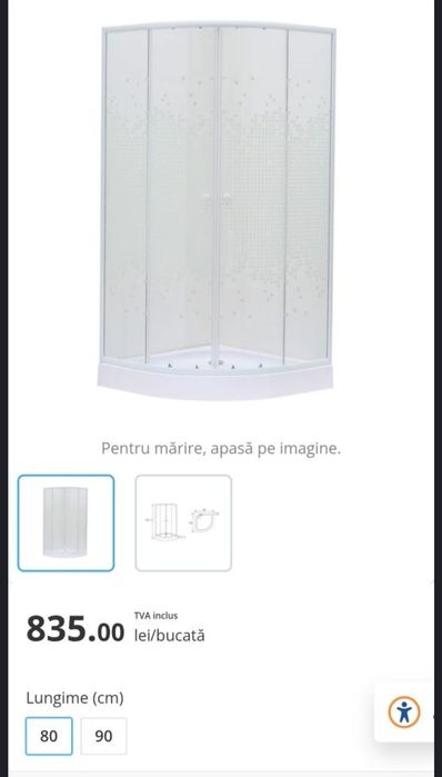 Cabina dus noua 80x80