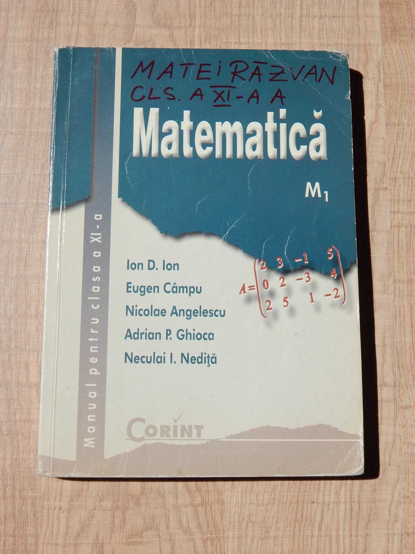 Manual matematica XI Ion Campu Angelescu Ghioca Nedita Corint 2004