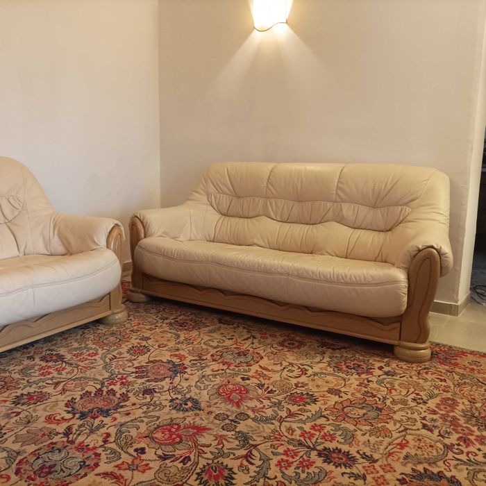 Дивани двойка естествена кожа