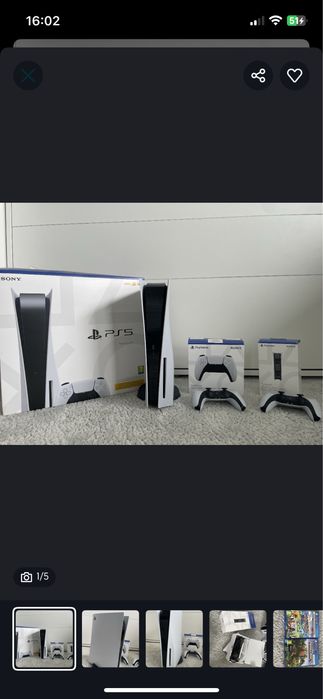 PS5 slim cu disc  cu 2 manete si incarcator