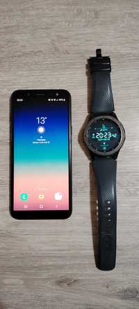 Телефон Samsung A 6, в комплекте с  smart часами Samsung Gear S 3