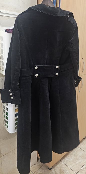 Palton negru catifea