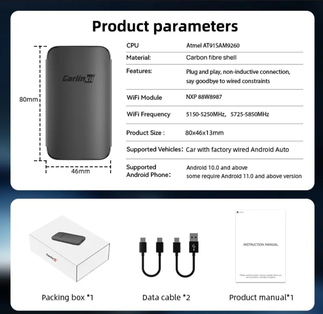 CarlinKit CPC200-A2A Адаптер для беспроводного Андроид Авто