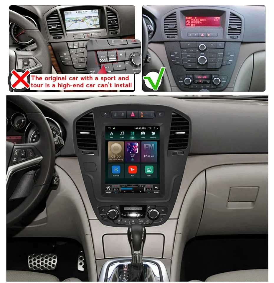 Navigatie Android TESLA Opel Insignia 2008-2013 1/6 Gb  Waze CarPlay