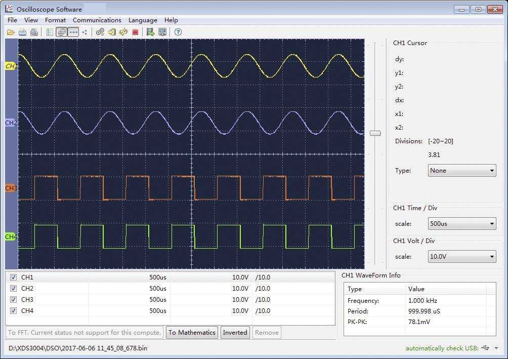 Osciloscop digital VOLTCRAFT DSO-6104F Digital 100 MHz 4-channel