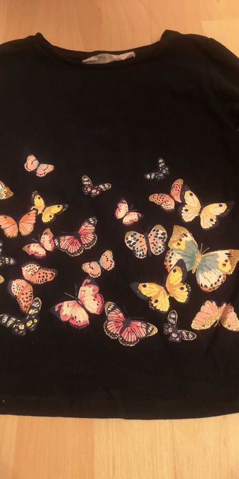 BLuza fete H&M albastru inchis 4-6 ani, 110-116cm