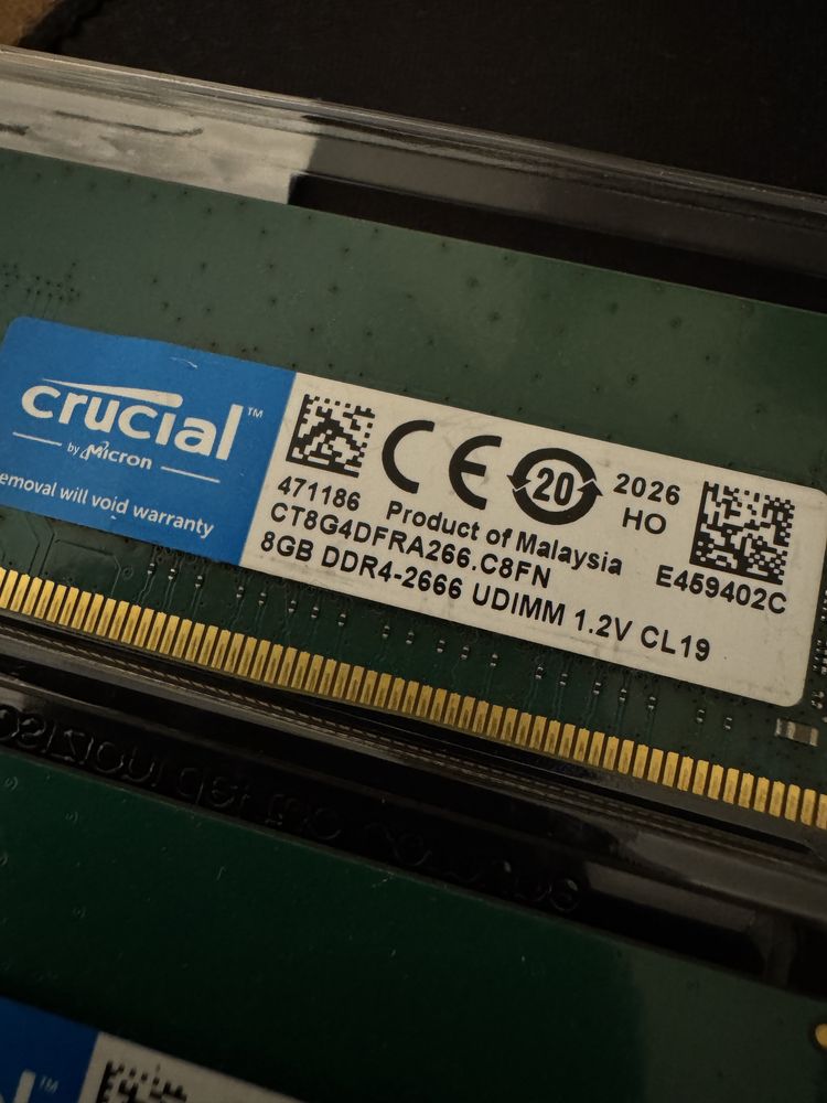 Продам комплект оперативной памяти ddr4 2666 MHz, 16Gb, crucial