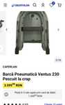 Barcă Pneumatică Ventus 230 Pescuit la crap, barca este nouă.