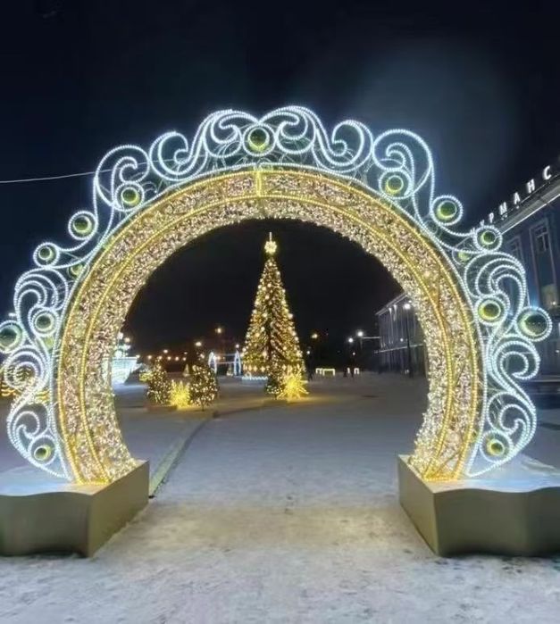 Новогодние конструкции МАФы, кронштейны для столбов