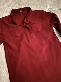 Рубашка вельвет бордовый винный цвет!